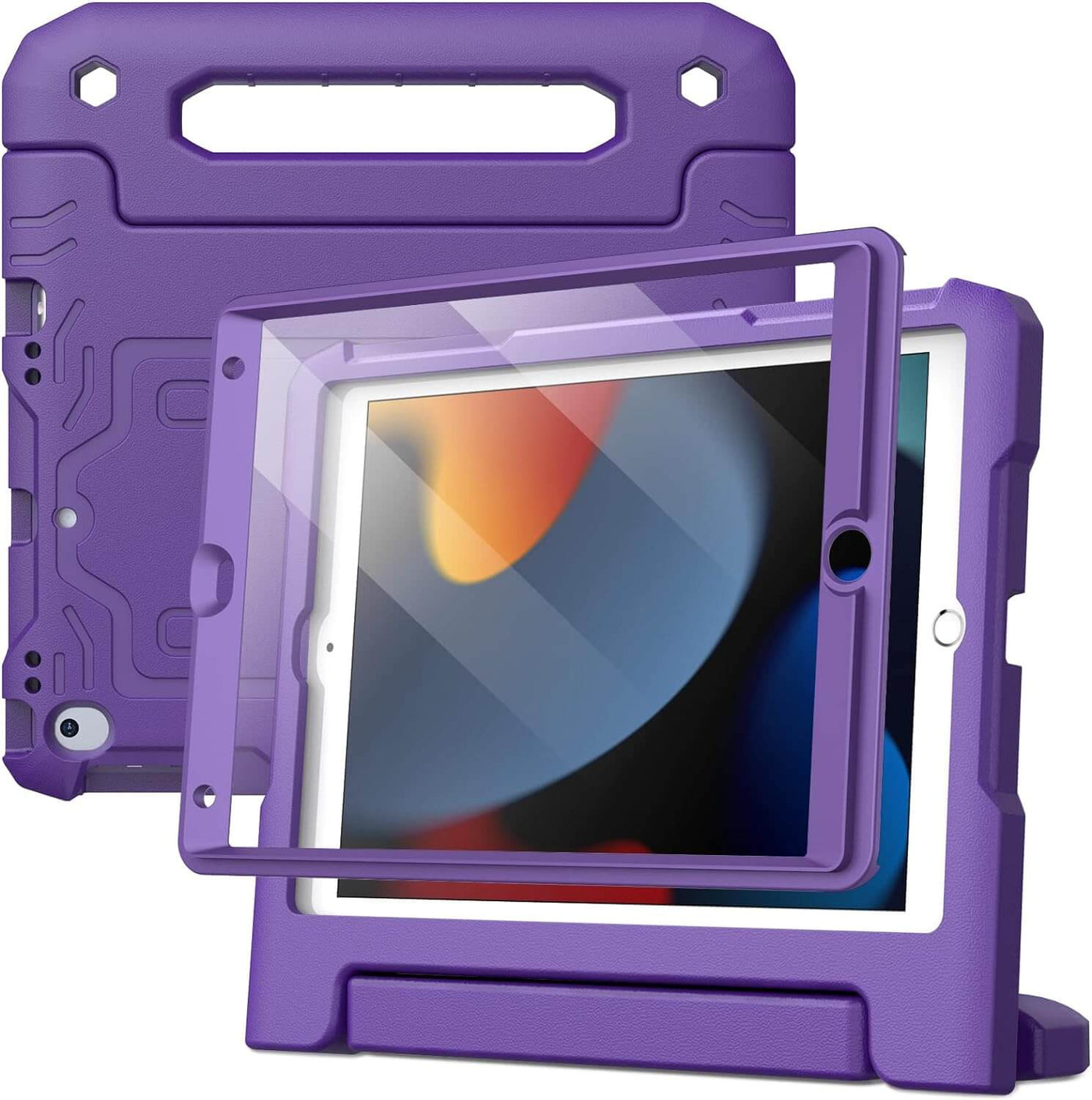 Shockproof Kids Case compatible with iPad/ Built-in Screen Protector: