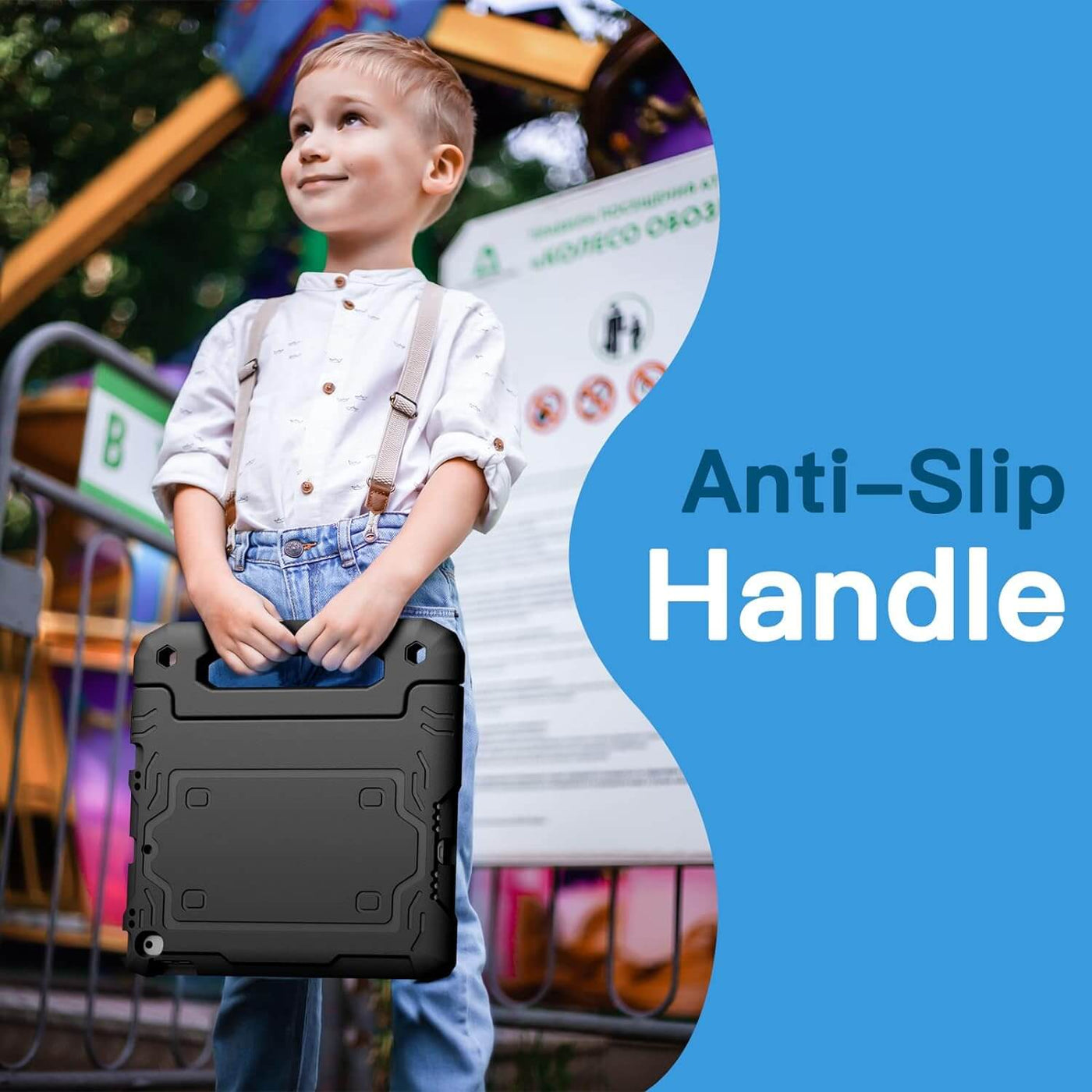 Shockproof Kids Case compatible with iPad/ Built-in Screen Protector: